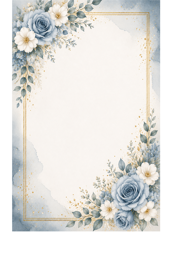 Floral – Dusty Blue
