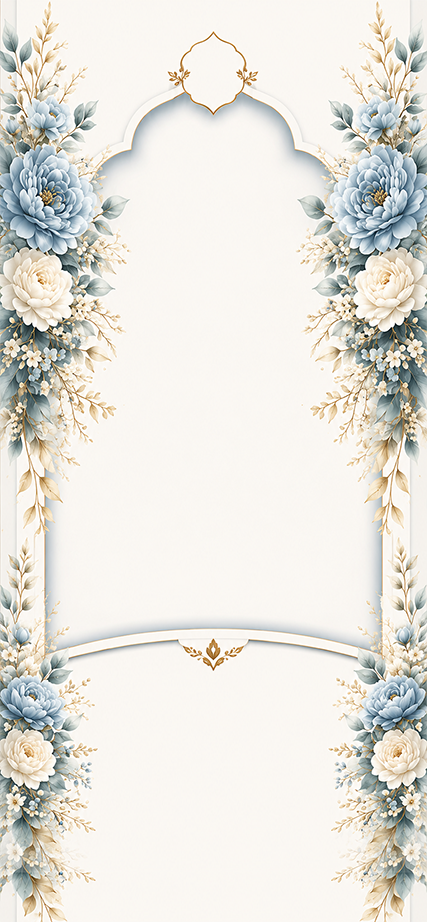 Floral – Dusty Blue Gold